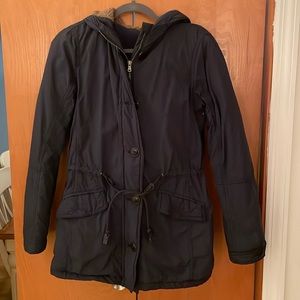 Navy Blue United Colors of Benetton Parka Coat Size 6